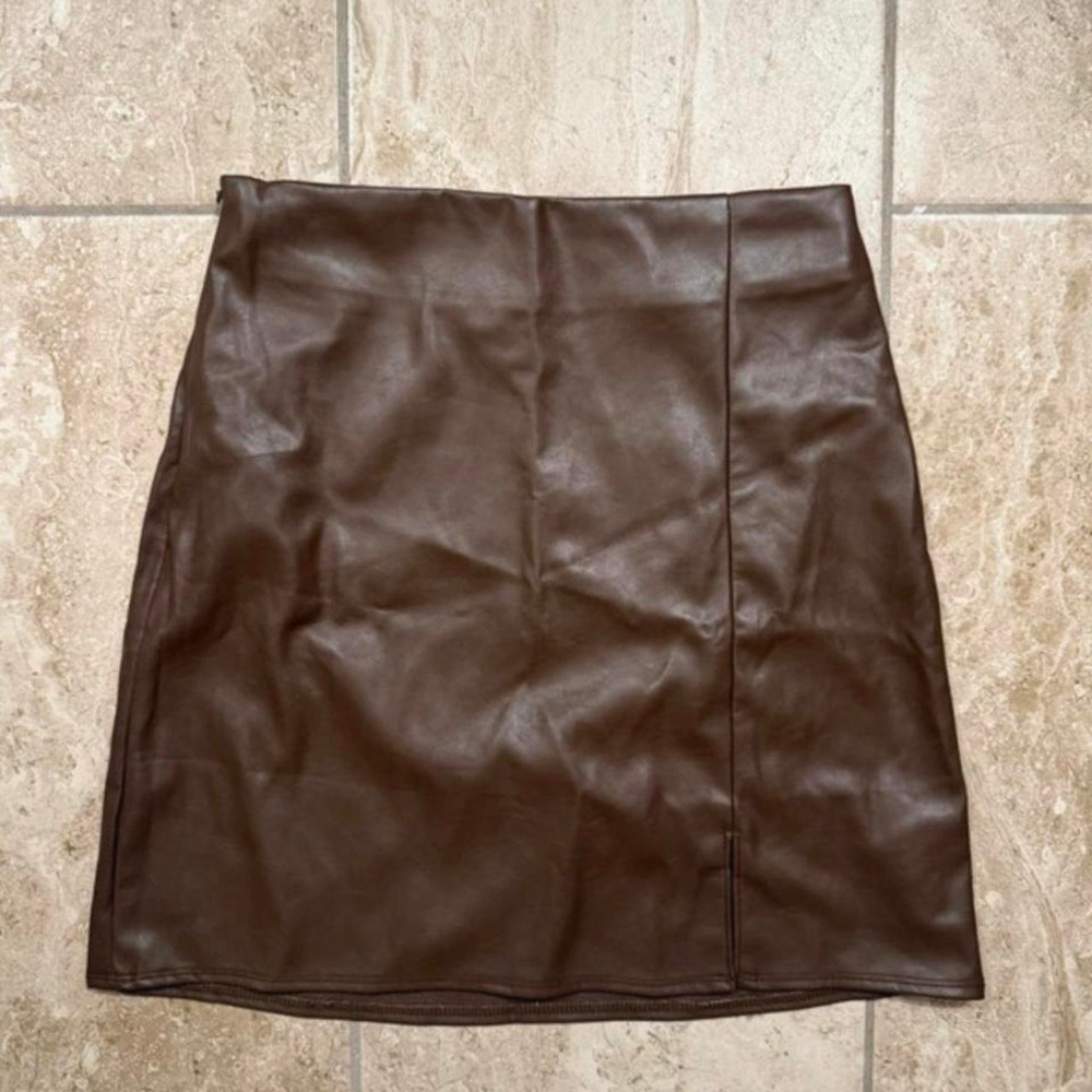 Old Navy Brown Faux Leather Mini Shirt Fall / Winter